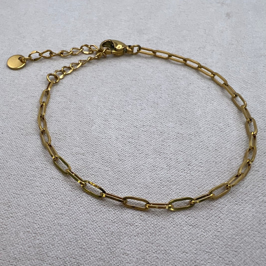 Gold Paper Clip Chain Bracelet