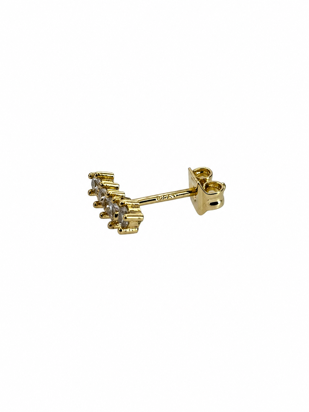 Long Drop Crystal Gold Stud Earrings