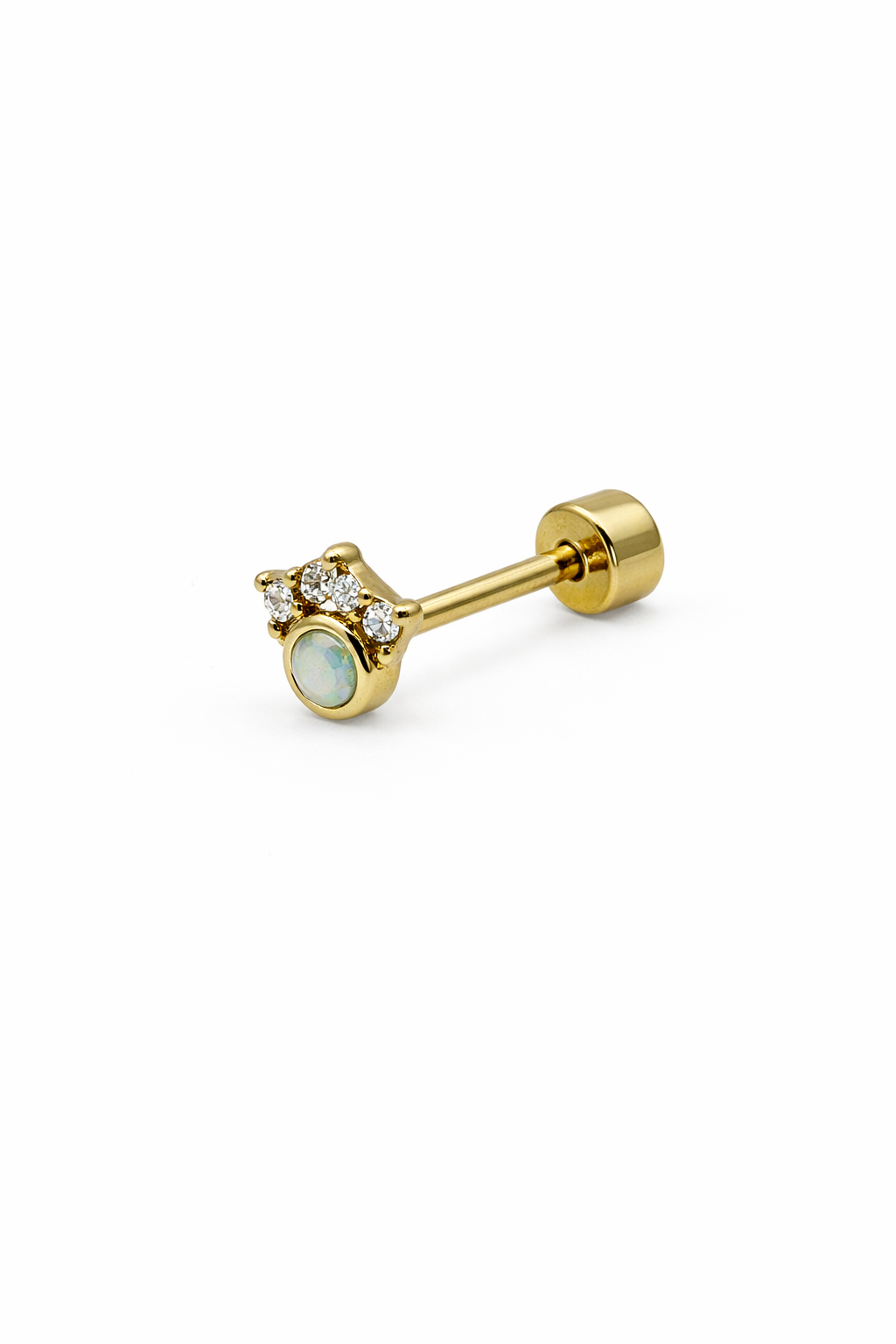 Fire Opal Screwback Earring