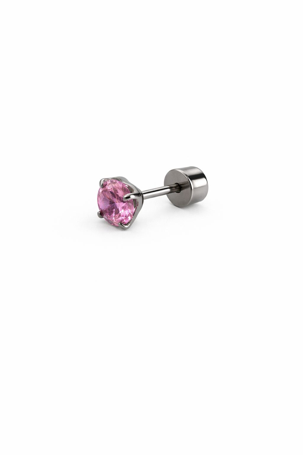 Pink Crystal Screwback Earring