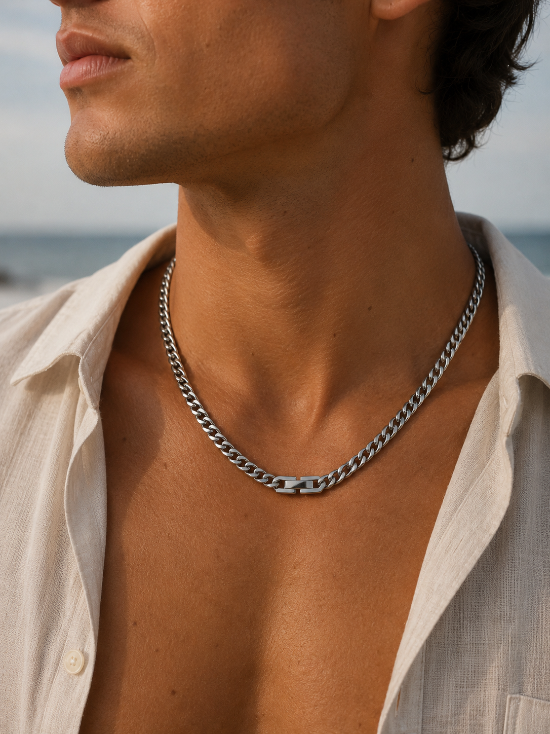 4mm Silver Cuban Link Chain w/ Box Clasp
