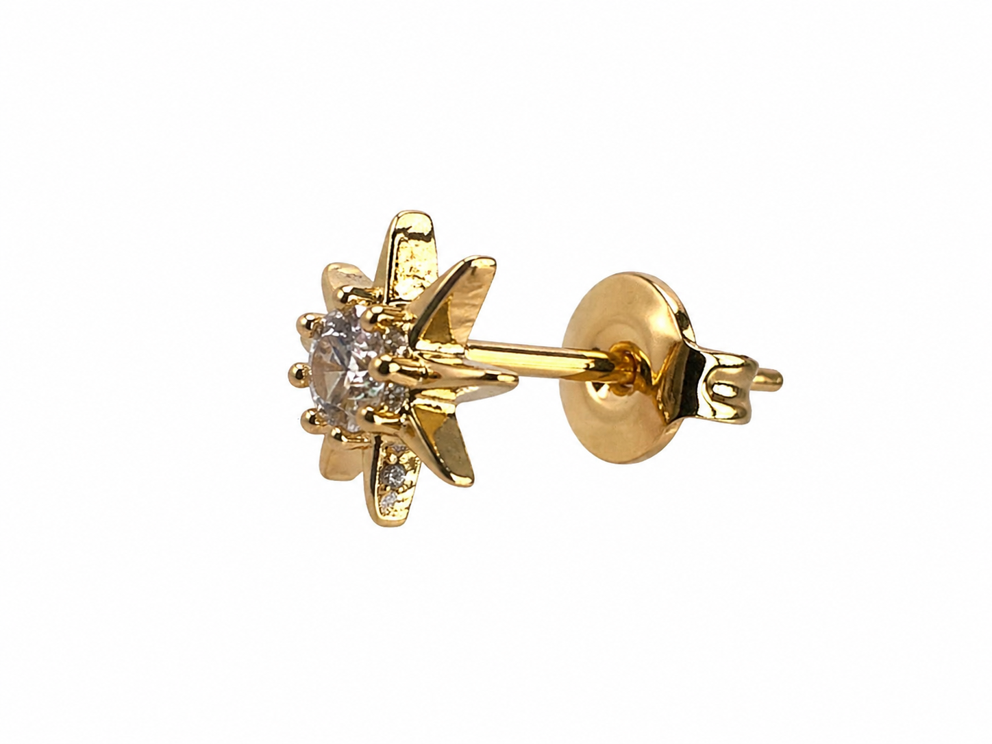 Medium Crystal Gold Stud Earrings