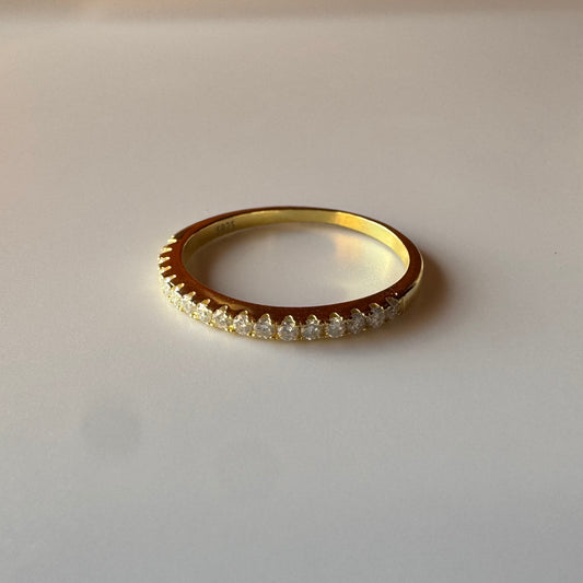 Gold Half Eternity Moissanite Diamond Ring