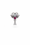 Crystal Heart Dangle Screwback Earring
