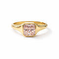 Custom Pink Moissanite 10k Gold Signet Ring for Yiny