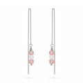 Pink Opal Bead Threader Earrings (TH2300)