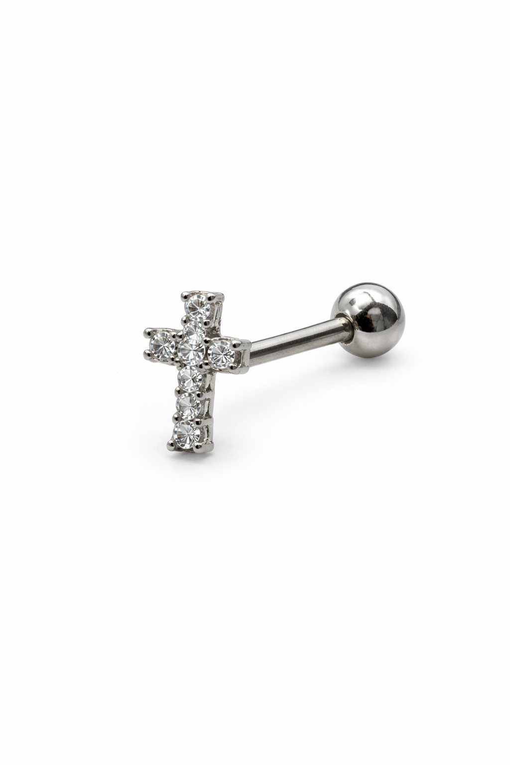 Crystal Cross Screwback Earring