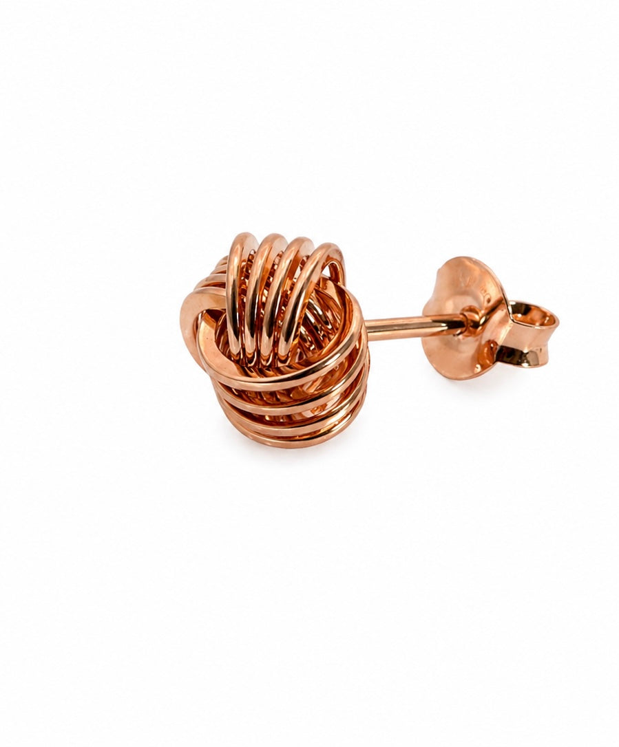 Knot Rose Gold Stud Earrings