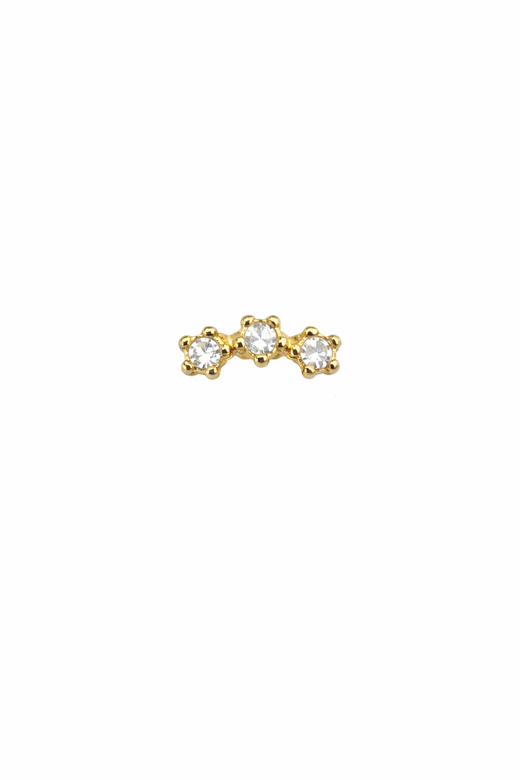 Three Crystal Screwback Earring
