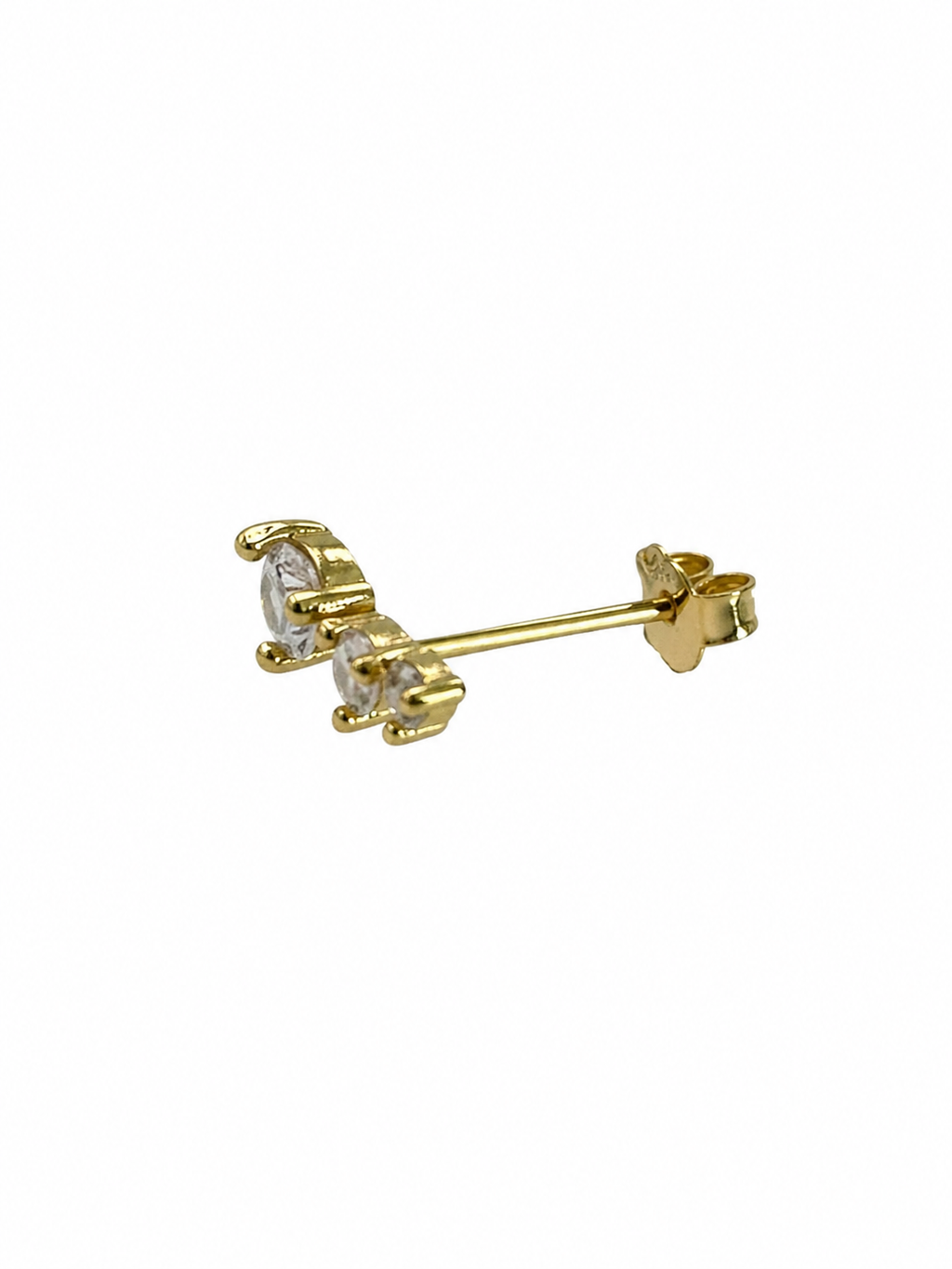 Drop Crystal Gold Stud Earrings
