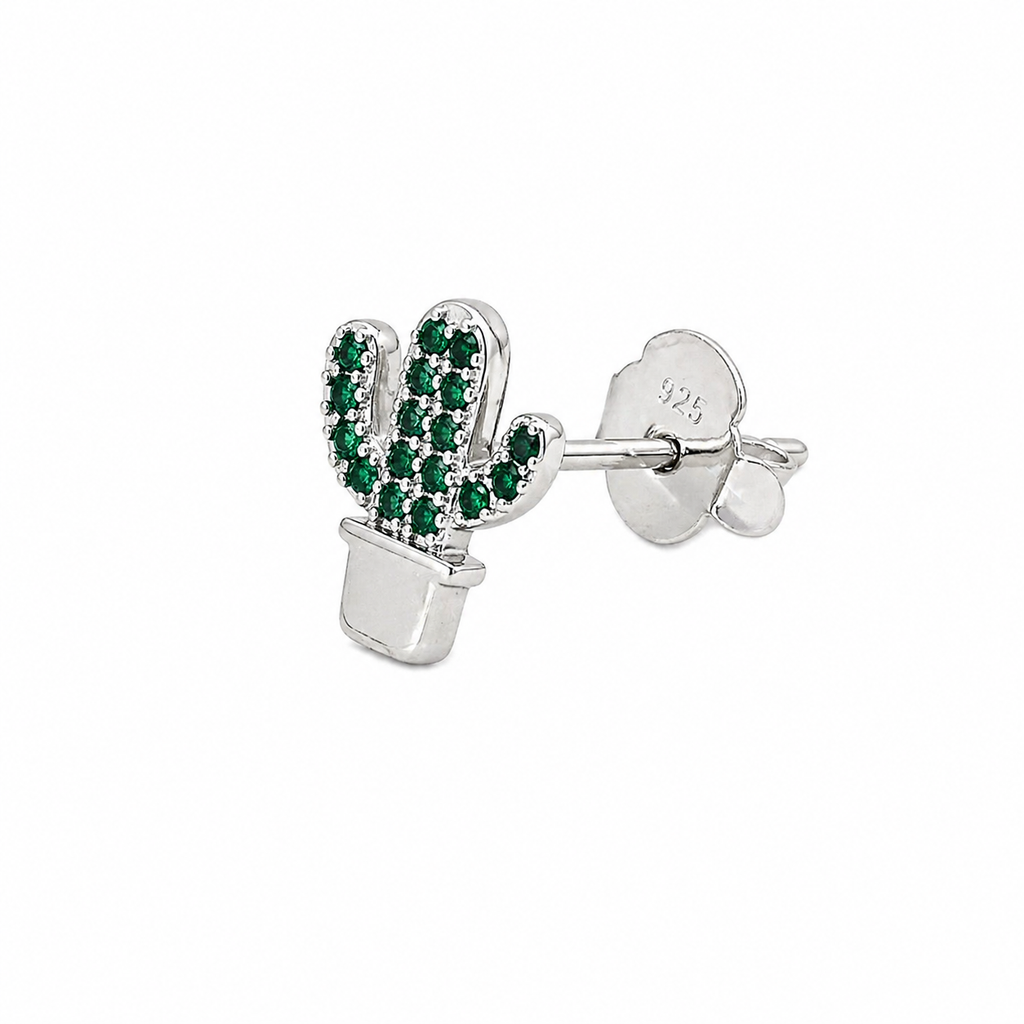 Crystal Cactus Stud Earrings