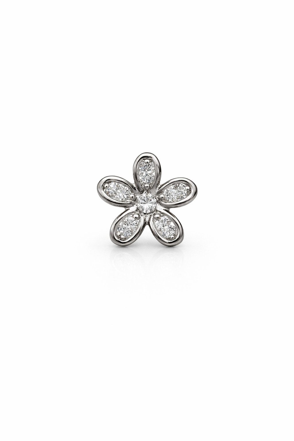 Crystal Flower Screwback Earring