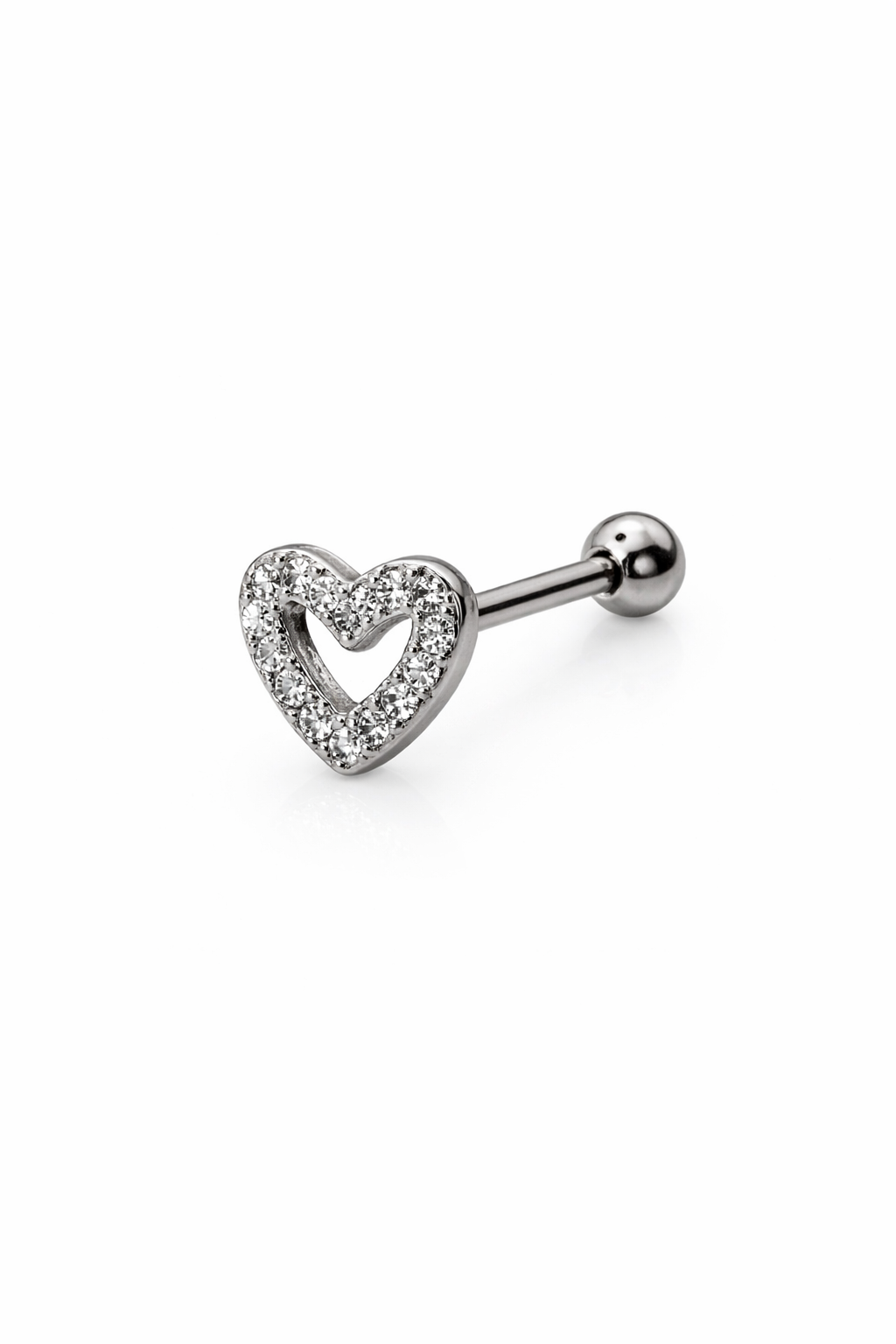 Crystal Heart Screwback Earring