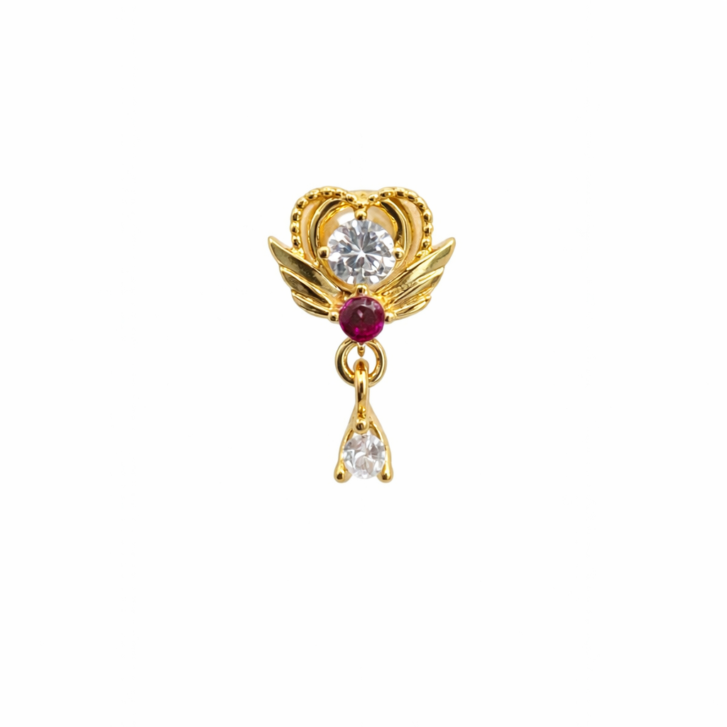 Heart Dangle Crystal Screwback Earring