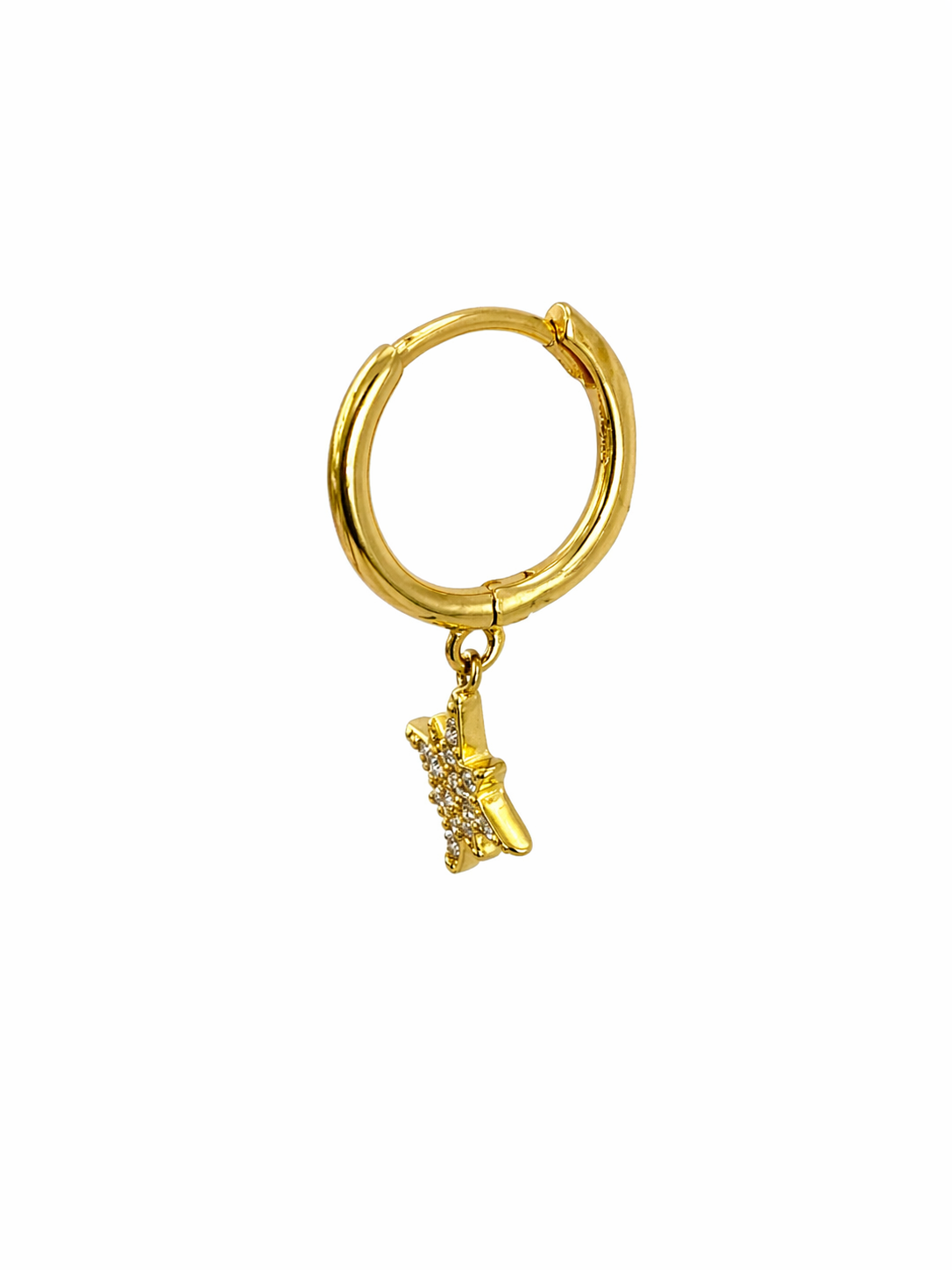Stella Burst Dangle Gold Huggies