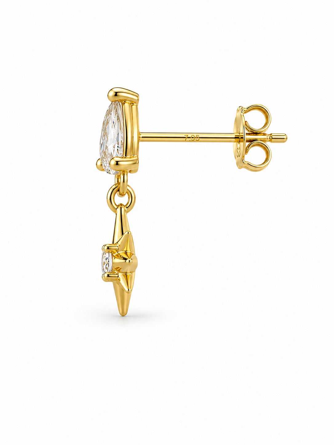 Petite Crystal Gold Stud Earrings