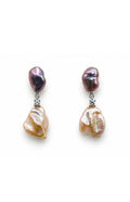 White & Lavender Freshwater Baroque Pearl Dangles