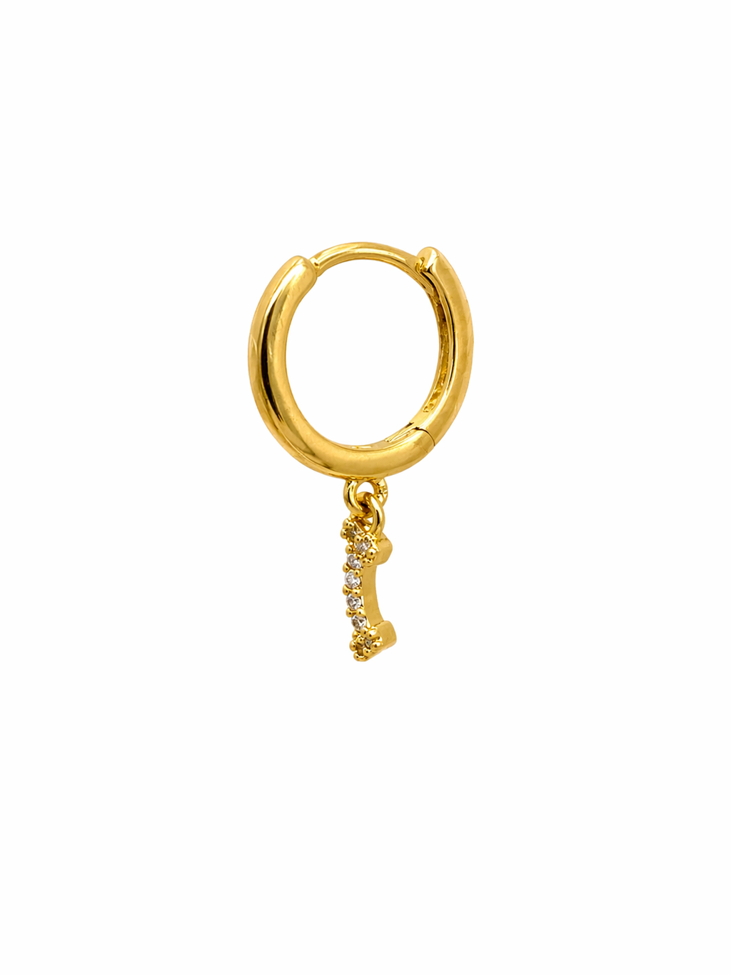 Pavé Arc Dangle Gold Huggies