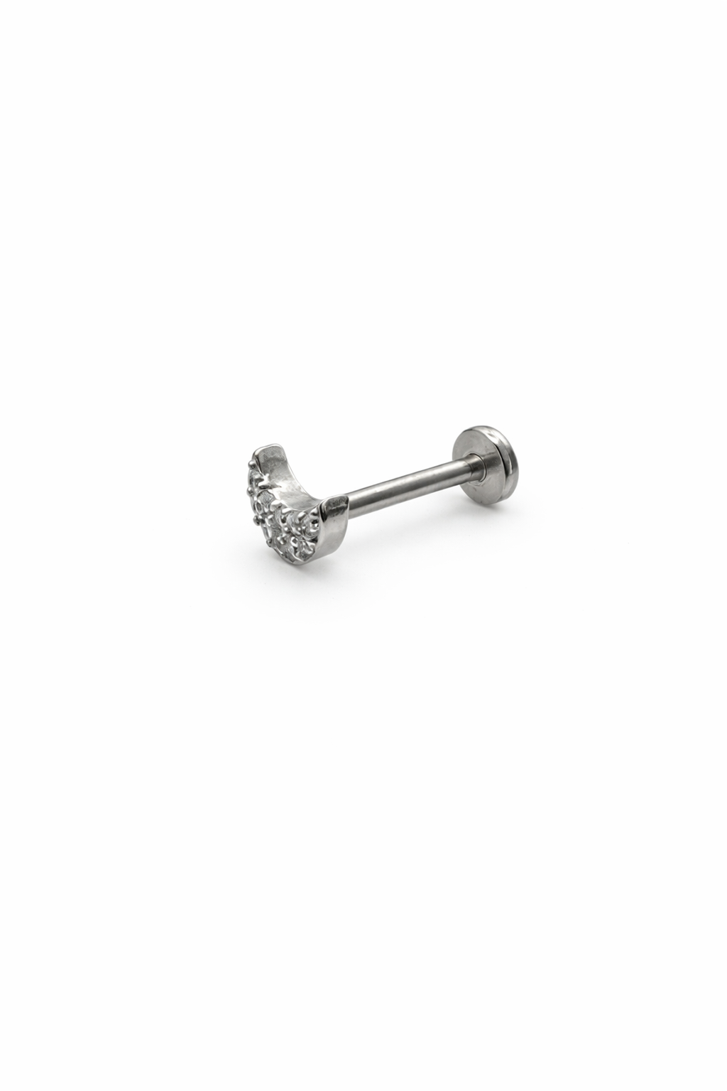Crystal Moon Screwback Earring
