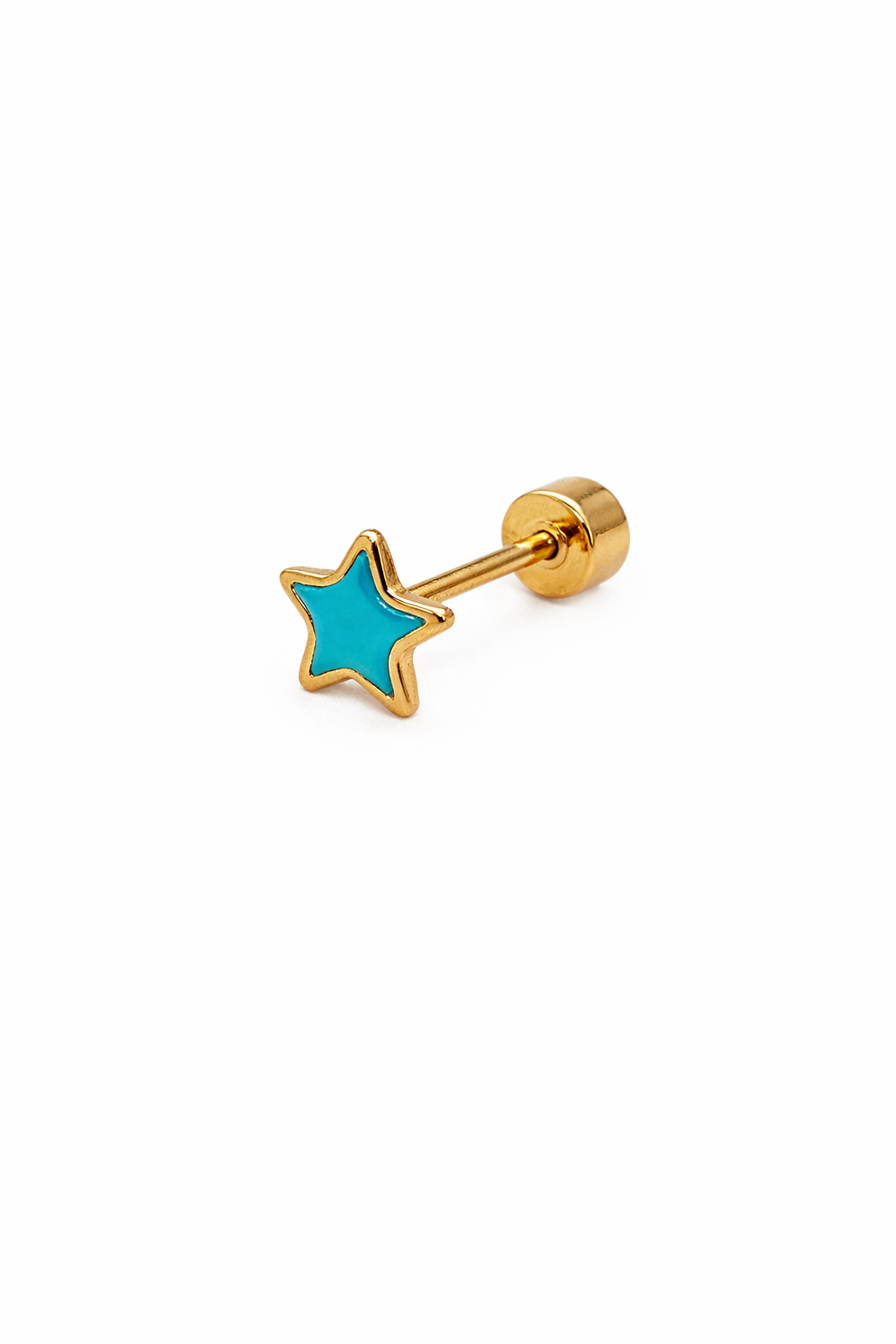 Enamel Star Screwback Earring