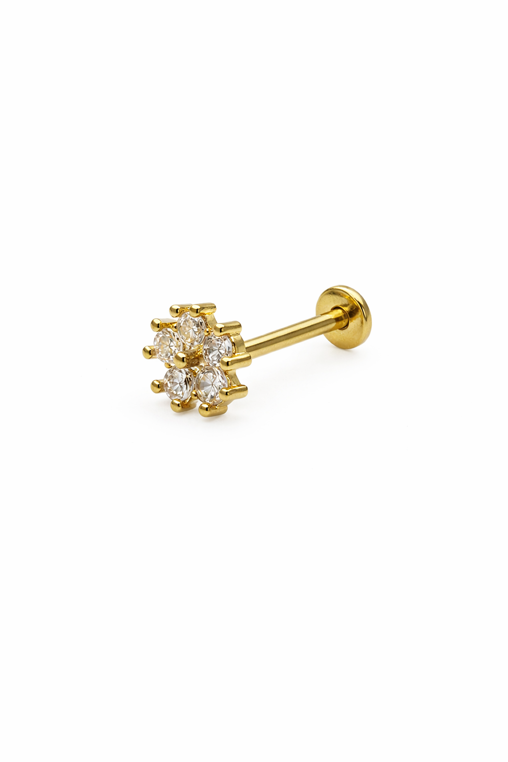 Crystal Flower Screwback Earring