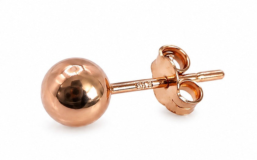 Round Rose Gold Stud Earrings