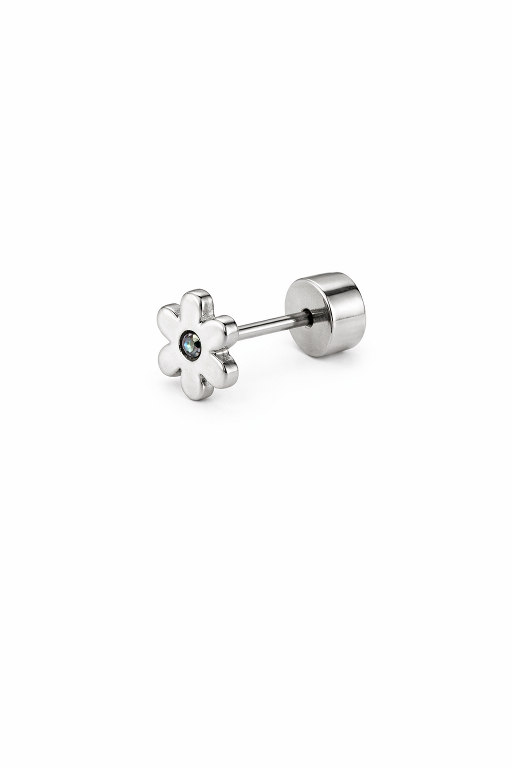 Crystal Flower Screwback Earring