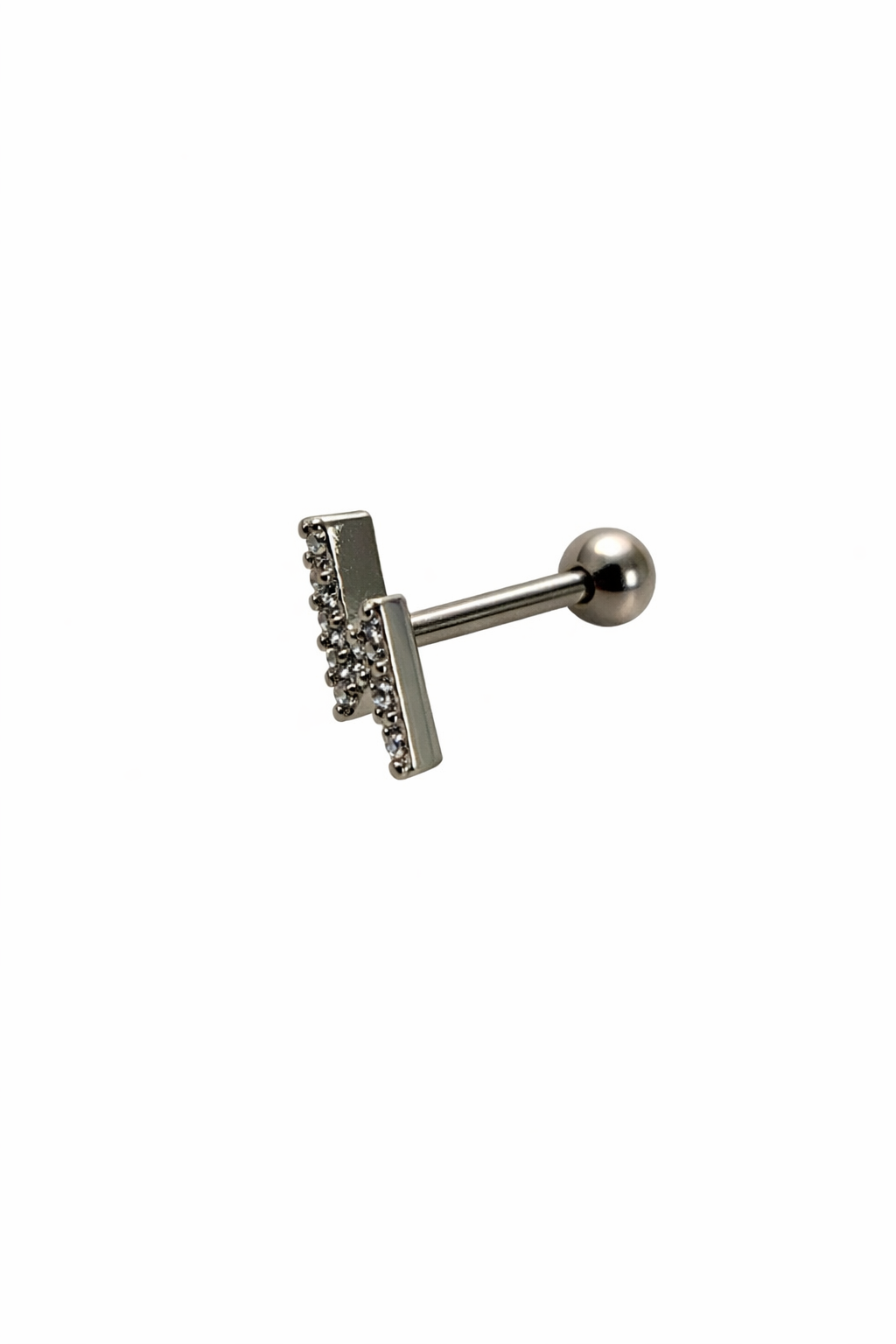 Crystal Lightning Bolt Screwback Earring
