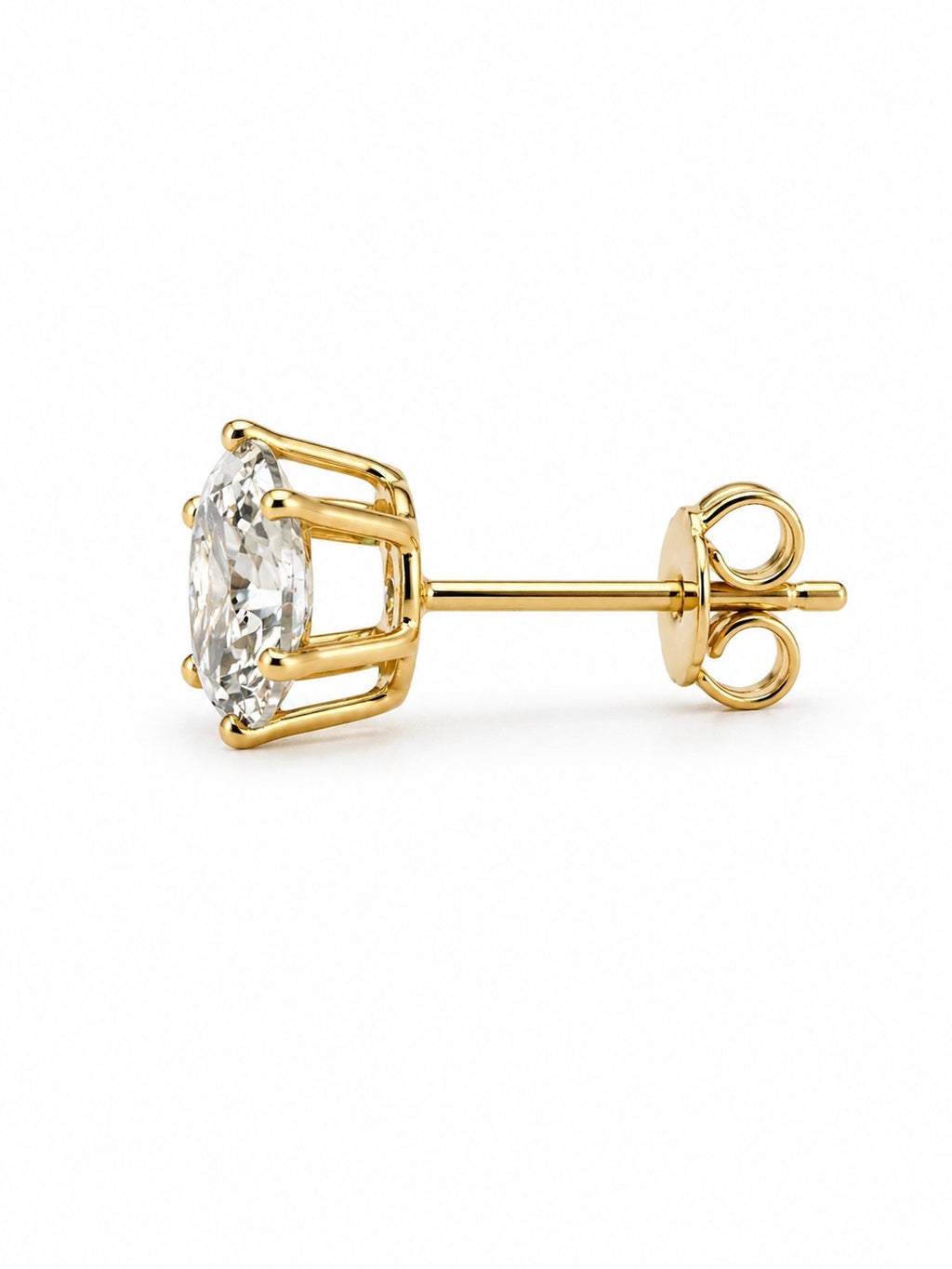 Large Crystal Gold Stud Earrings