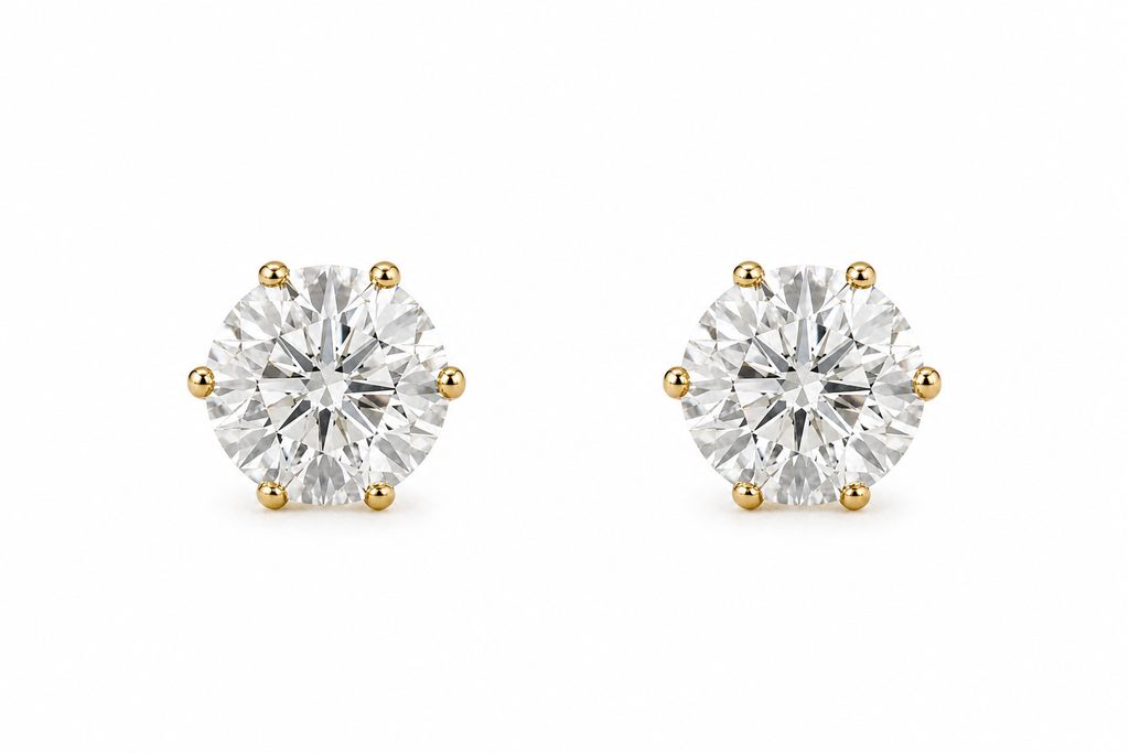 Large Crystal Gold Stud Earrings