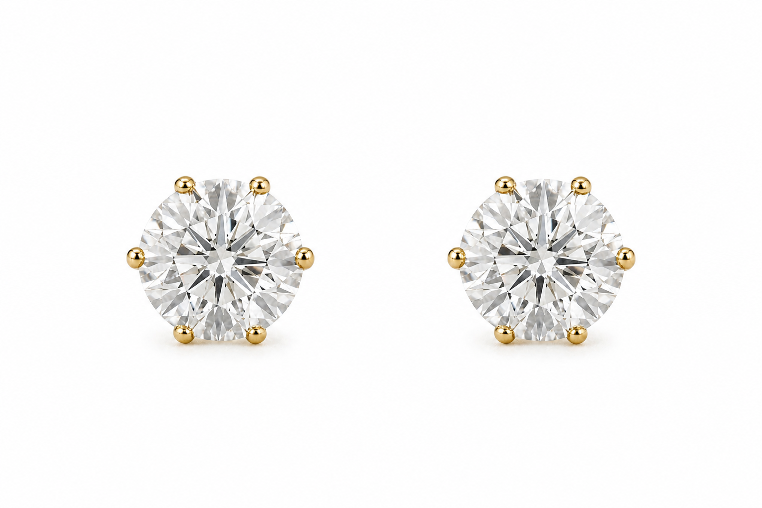 Large Crystal Gold Stud Earrings