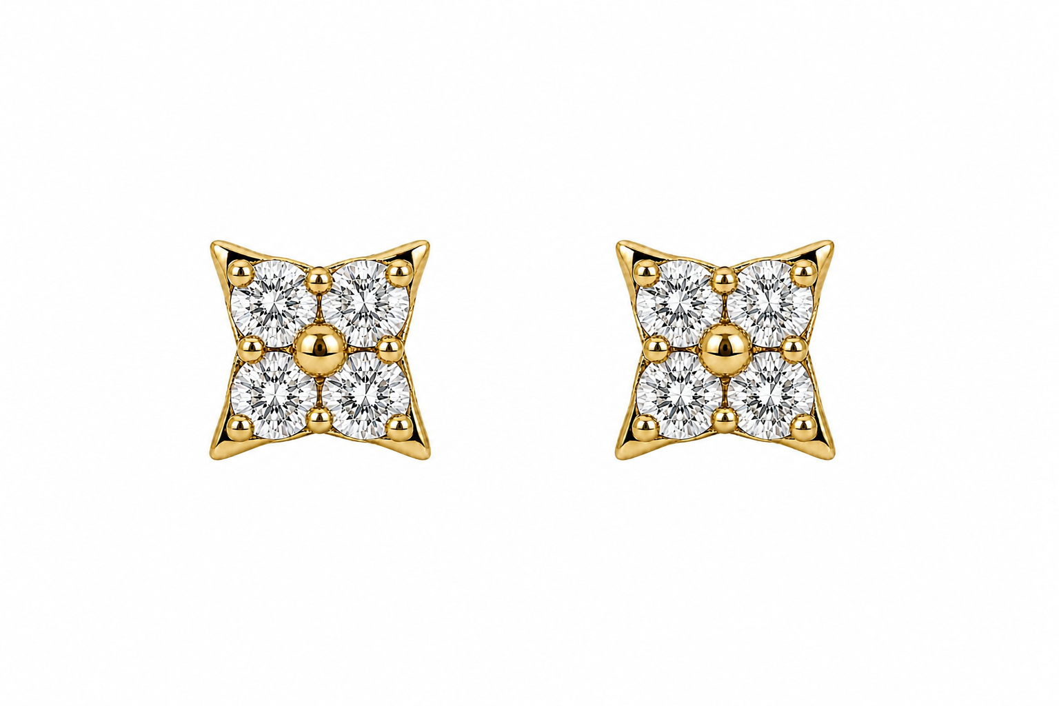 Petite Crystal Star Gold Stud Earrings