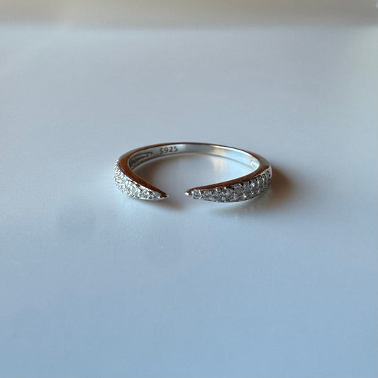 Silver Single Row Claw Ring
