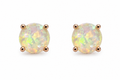 Fire Opal Rose Gold Stud Earrings