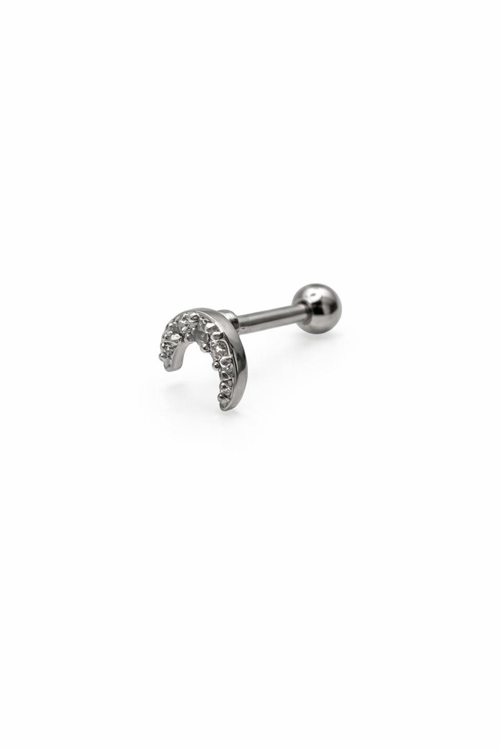 Crystal Moon Screwback Earring