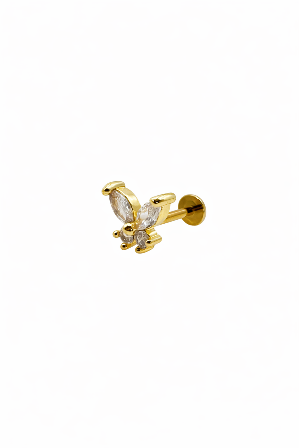 Small Crystal Butterfly Screwback Earring