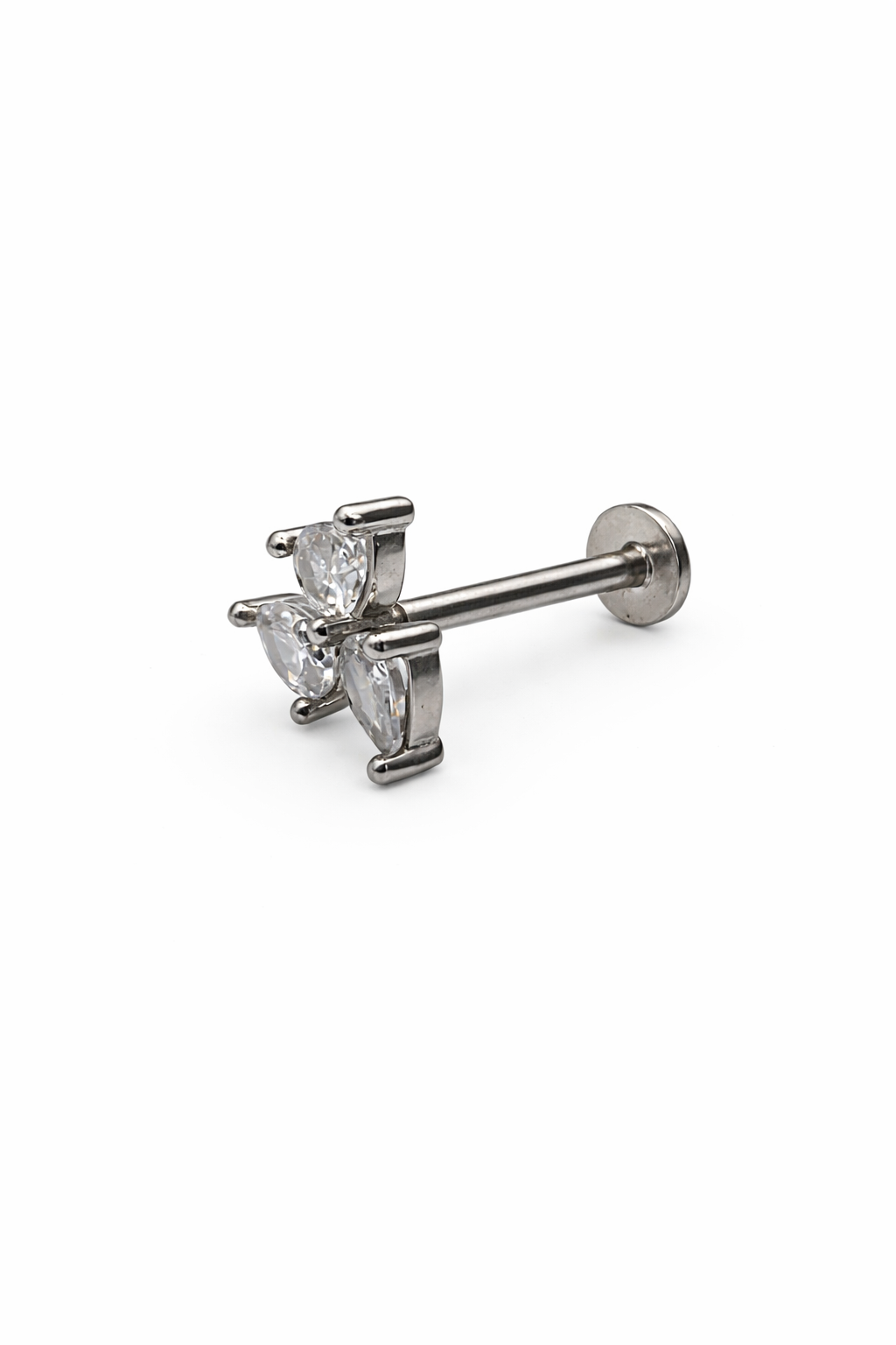 Triple Crystal Screwback Earring