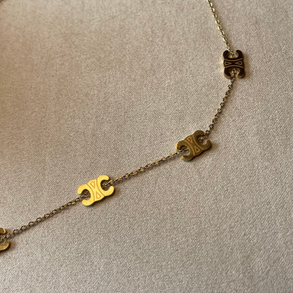 Gold Logo Charm Necklace