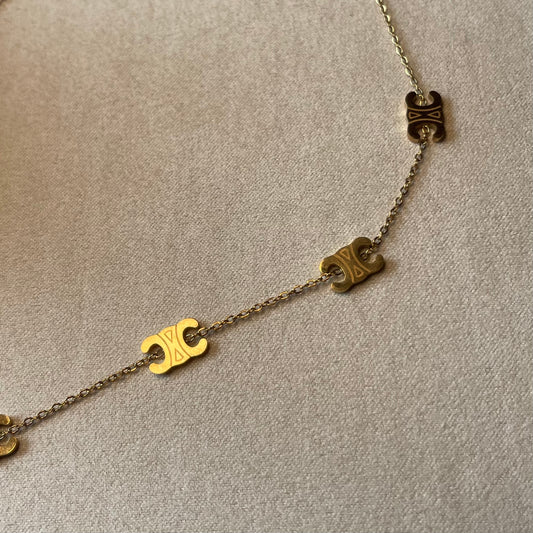 Gold Logo Charm Necklace