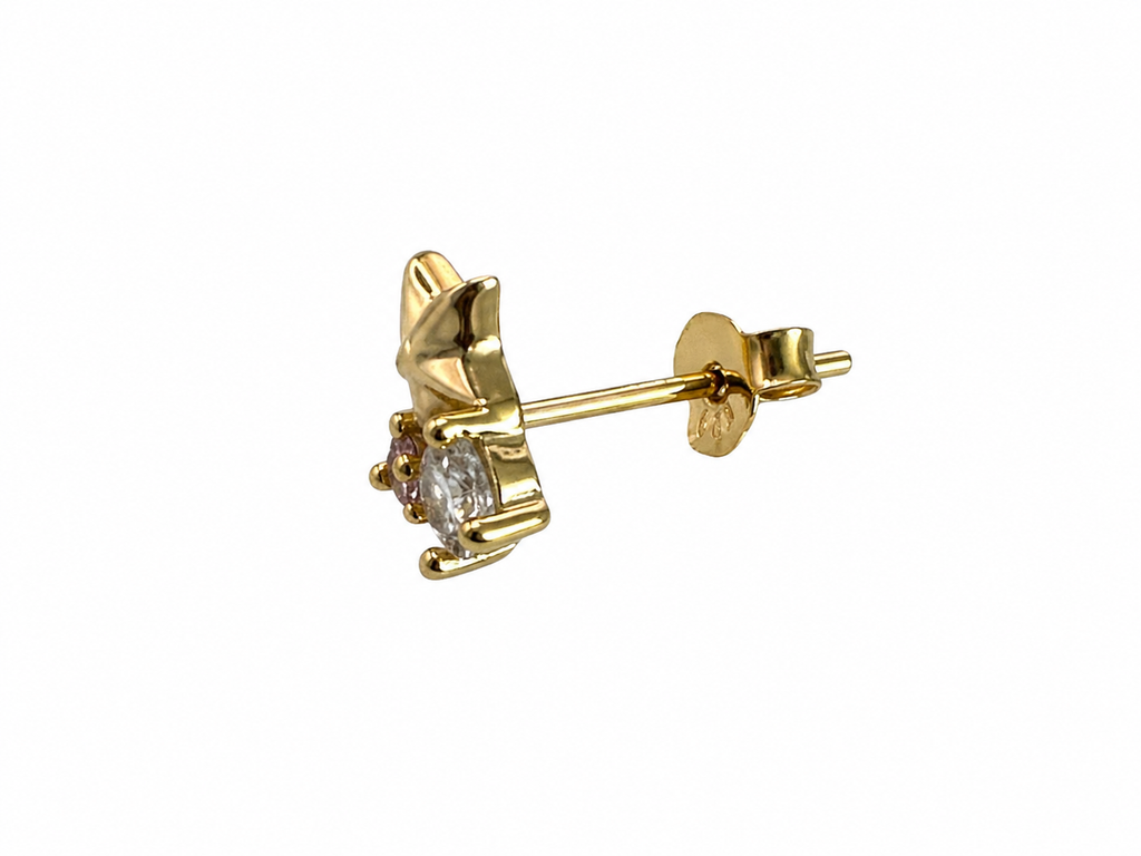 Crystal Star Gold Stud Earrings
