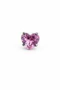 Pink Heart Crystal Screwback Earring