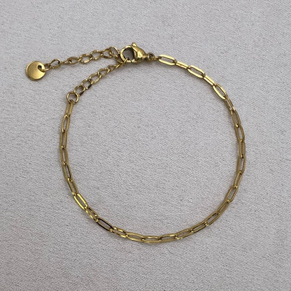 Gold Paper Clip Chain Bracelet
