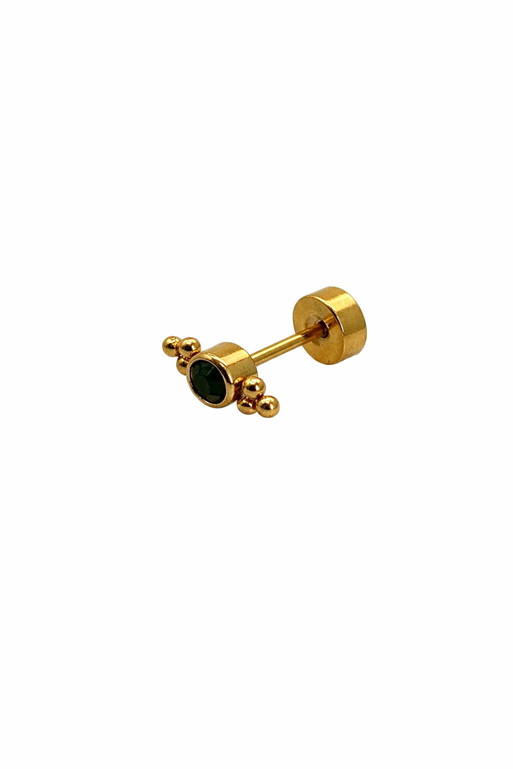 Green Crystal Screwback Earring