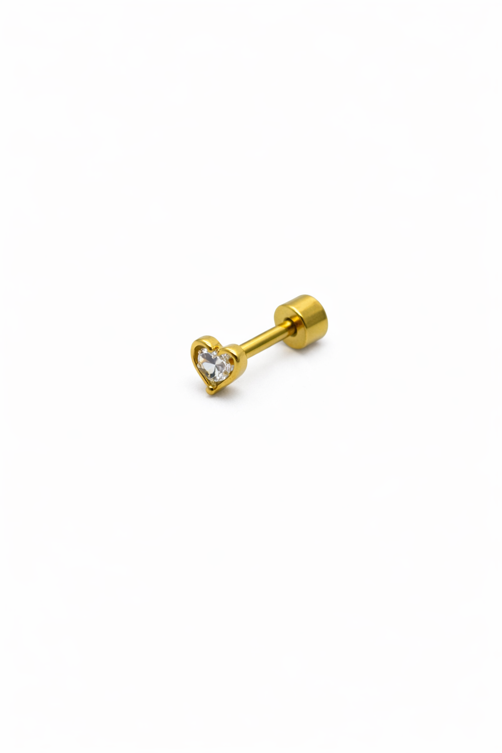 Crystal Heart Screwback Earring