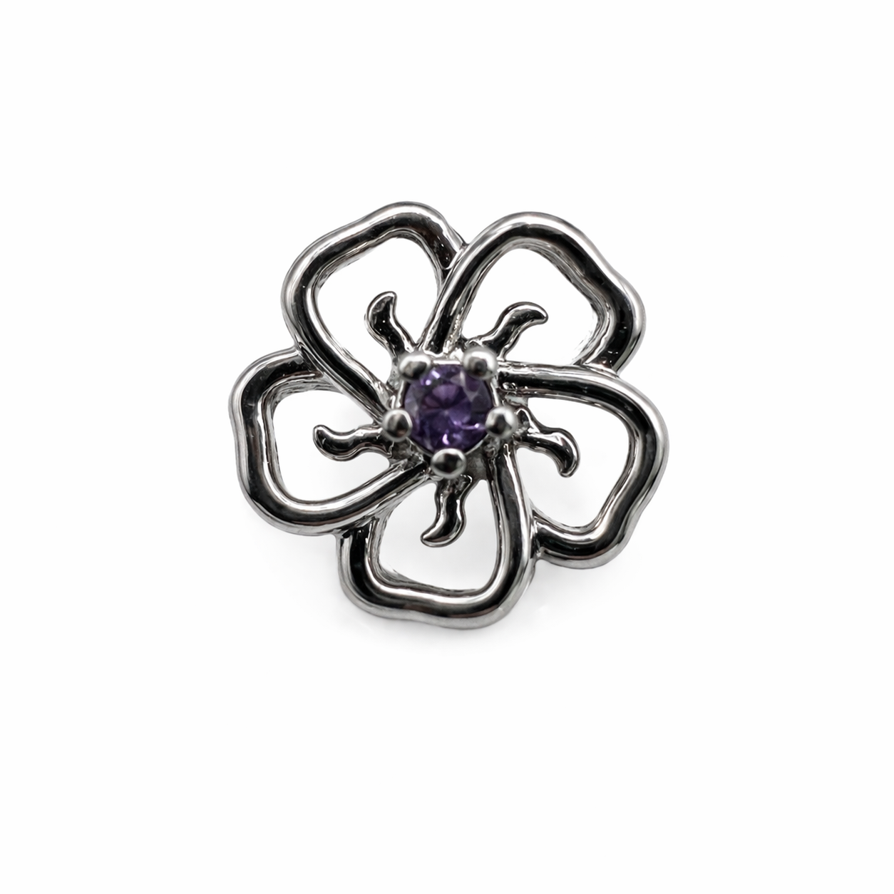 Crystal Flower Screwback Earring