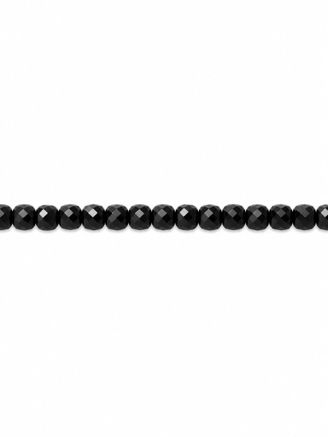 Black Spinel Faceted Cube Beaded Necklace | Custom Made To Order