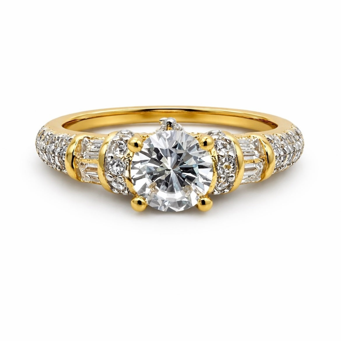 Round Cut Crystal Ring