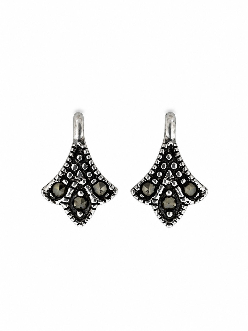 Marcasite Drop Stud Earrings