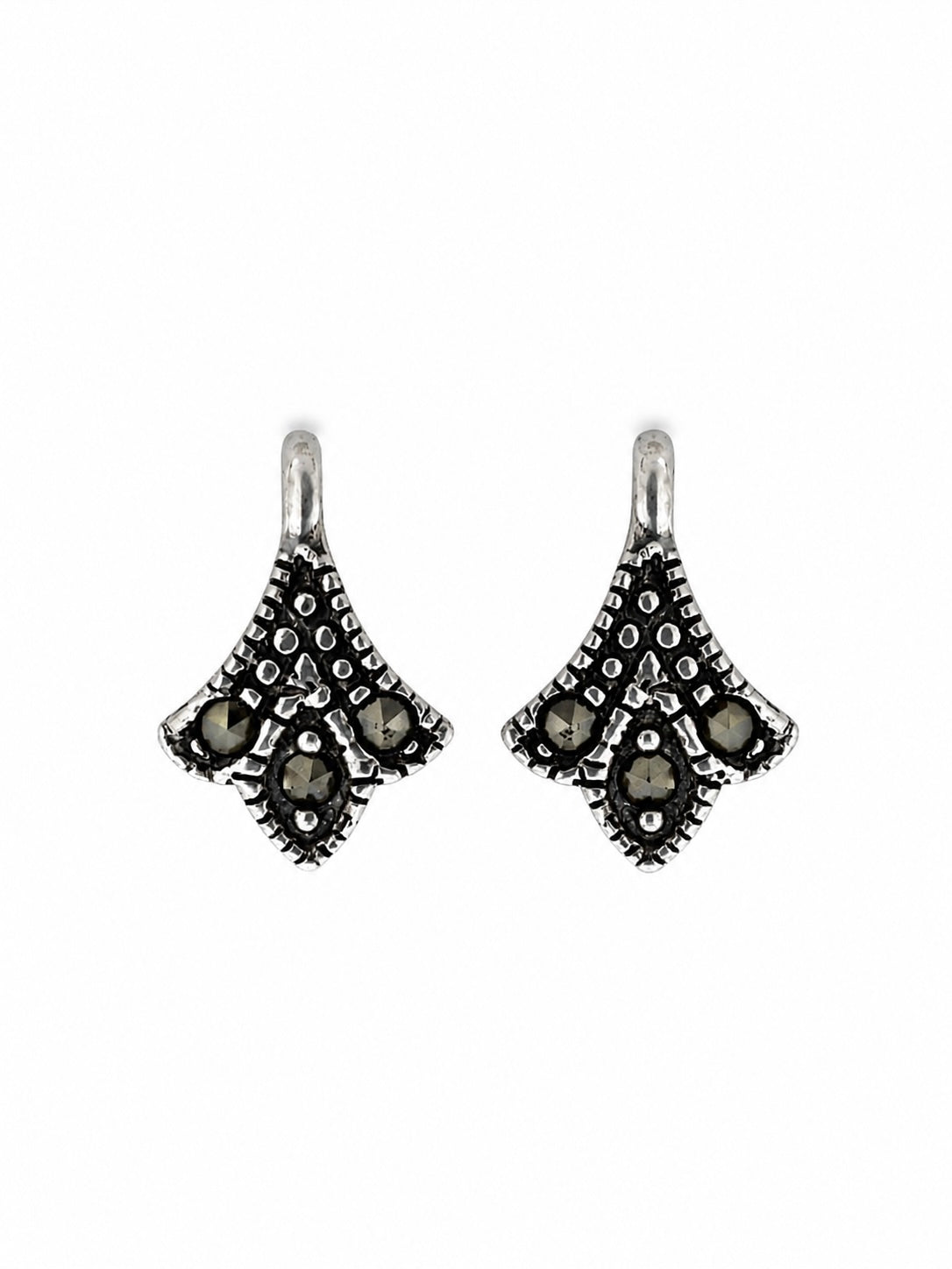 Marcasite Drop Stud Earrings