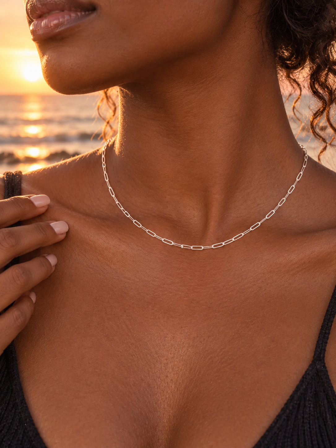 2mm Silver Flat Paperclip Chain Necklace | Custom Made To Order